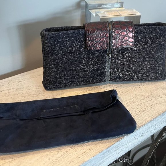 VBH Vernon Bruce Hoeksema "POCHE" STINGRAY CROCODILE CLUTCH PURSE *280/300* - Picture 4 of 6